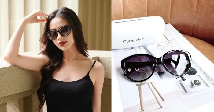 review Kính Mát Calvin Klein Women Sunglasses CK19560S-001 Màu Xám Đen-hang-ngoai-nhap