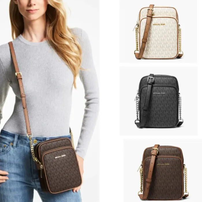 Túi Đeo Chéo Nữ Michael Kors Jet Set Travel BROWN 35F1GTVC2B-thich-hang-ngoai