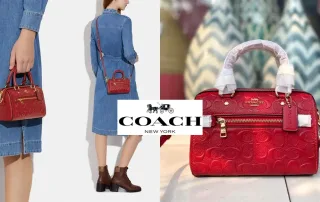 Review Túi Đeo Chéo Nữ Coach Mini Rowan Crossbody In Signature Leather CC944 Màu Đỏ-hang-ngoai-nhap