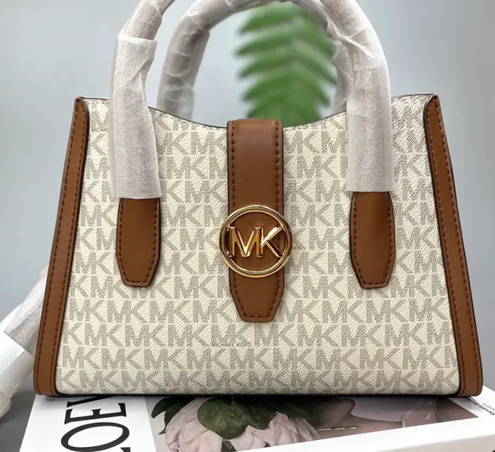 Chi tiết Túi Xách Nữ Công Sở Michael Kors MK Natural Gabby Logo Satchel 35S3G5GS5-hang-ngoai-nhap