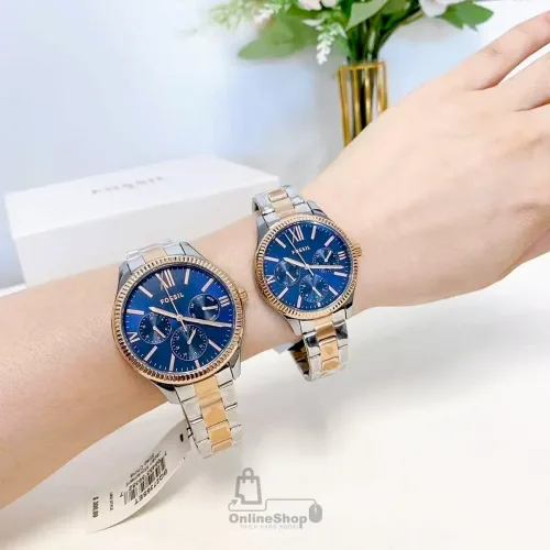 Đồng Hồ Cặp Fossil BQ2736 SET His and Hers Multifunction Two-Tone Stainless Steel Watch Set | USA-hang-ngoai-nhap