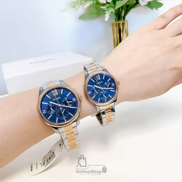 Đồng Hồ Cặp Fossil BQ2736 SET His and Hers Multifunction Two-Tone Stainless Steel Watch Set | USA-hang-ngoai-nhap