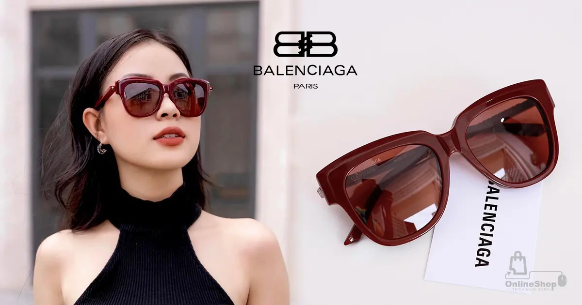 Mê Review Kính Mát Nam Nữ Balenciaga™ BB0160S 004 53 - Burgundy | Italy-hang-ngoai-nhap