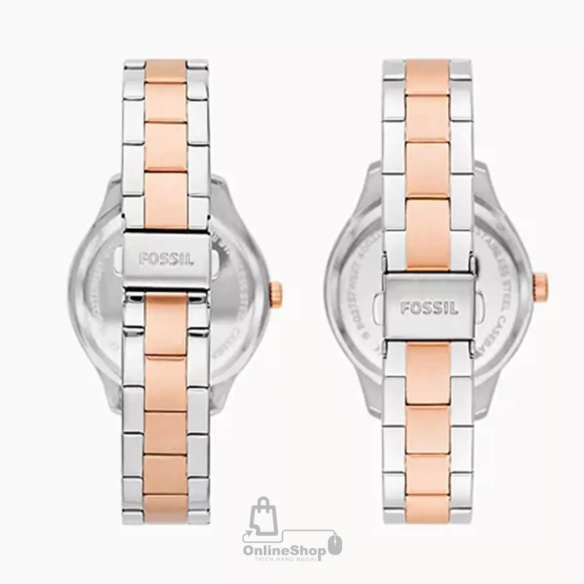 Thiết kế Đồng Hồ Cặp Fossil BQ2736SET His and Hers Multifunction Two-Tone Stainless Steel Watch Set-hang-ngoai-nhap