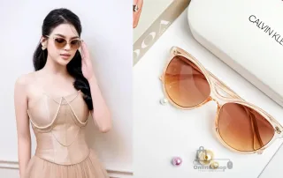 Review Kính Mát Nữ Calvin Klein Brown Cat Eye Ladies Sunglasses CK19534S 270 58 | USA-hang-ngoai-nhap