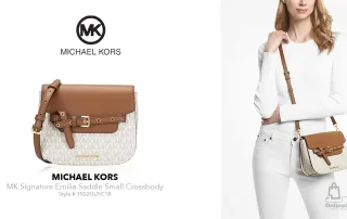 Túi Đeo Chéo Nữ Hàng Ngoại Michael Kors MK Signature Emilia Saddle Small Crossbody 35S2GU5C1B | USA-thich-hang-ngoai