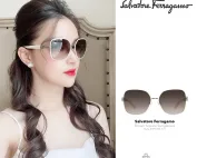 Mắt Kính Nữ Hàng Hiệu Salvatore Ferragamo Brown Square Sunglasses-SF150S 721 | Italy-hang-ngoai-nhap