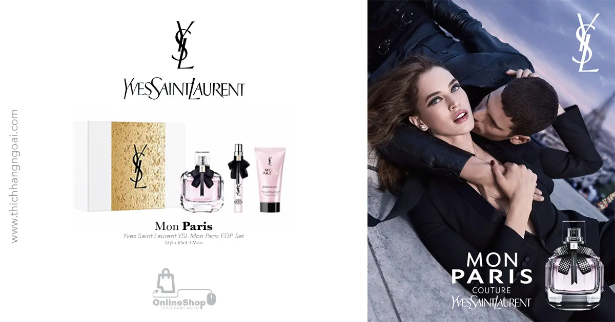 Set Nước Hoa Nữ Yves Saint Laurent YSL Mon Paris EDP Set 3 Món | PHÁP-hang-ngoai-nhap