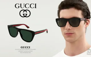 Mắt Kính Thời Trang GUCCI BLACK/GREEN SQUARE UNISEX SUNGLASSES GG00057SKN | Italy-hang-ngoai-nhap