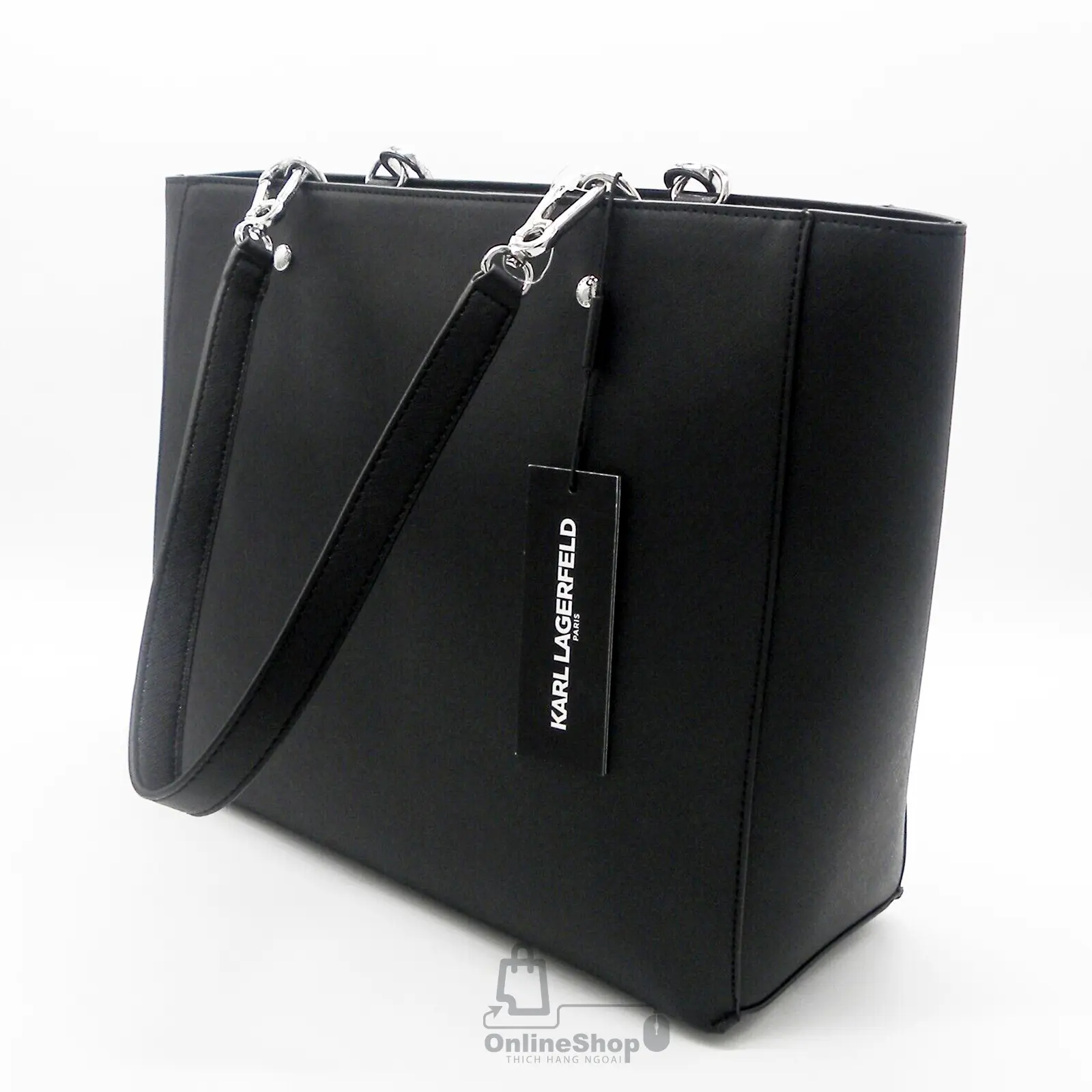 Túi Xách Nữ Karl Lagerfeld Paris Large Shoulder Zipper Tote Bag Black NEW! | Pháp-thich-hang-ngoai