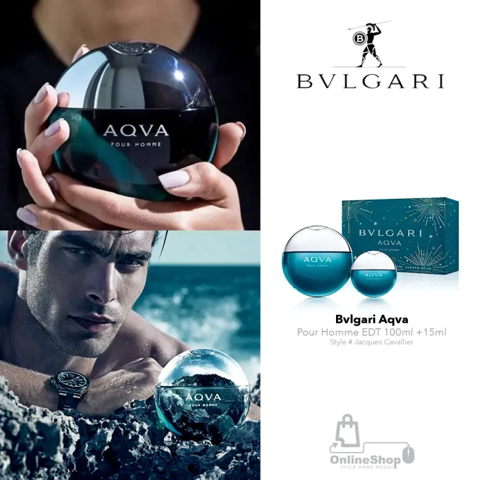 Set Nước Hoa Nam Hàng Ngoại Bvlgari Aqva Pour Homme EDT 100ml +15ml | ITALY-hang-ngoai-nhap