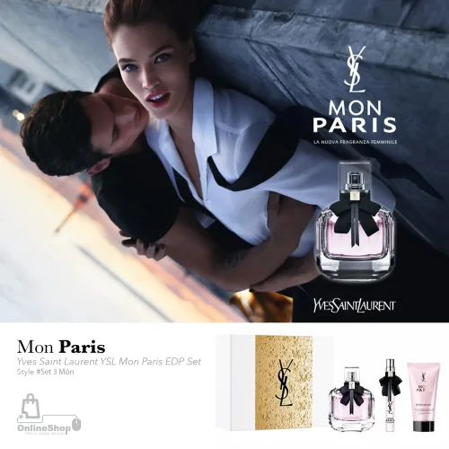 Quà tặng Set Nước Hoa Nữ Yves Saint Laurent YSL Mon Paris EDP Set 3 Món | PHÁP-hang-ngoai-nhap