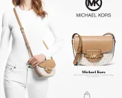 Túi Đeo Chéo Nữ Michael Kors Reed Small Logo and Leather Crossbody Bag (Camel) 35F3G6RC1B | USA-hang-ngoai-nhap