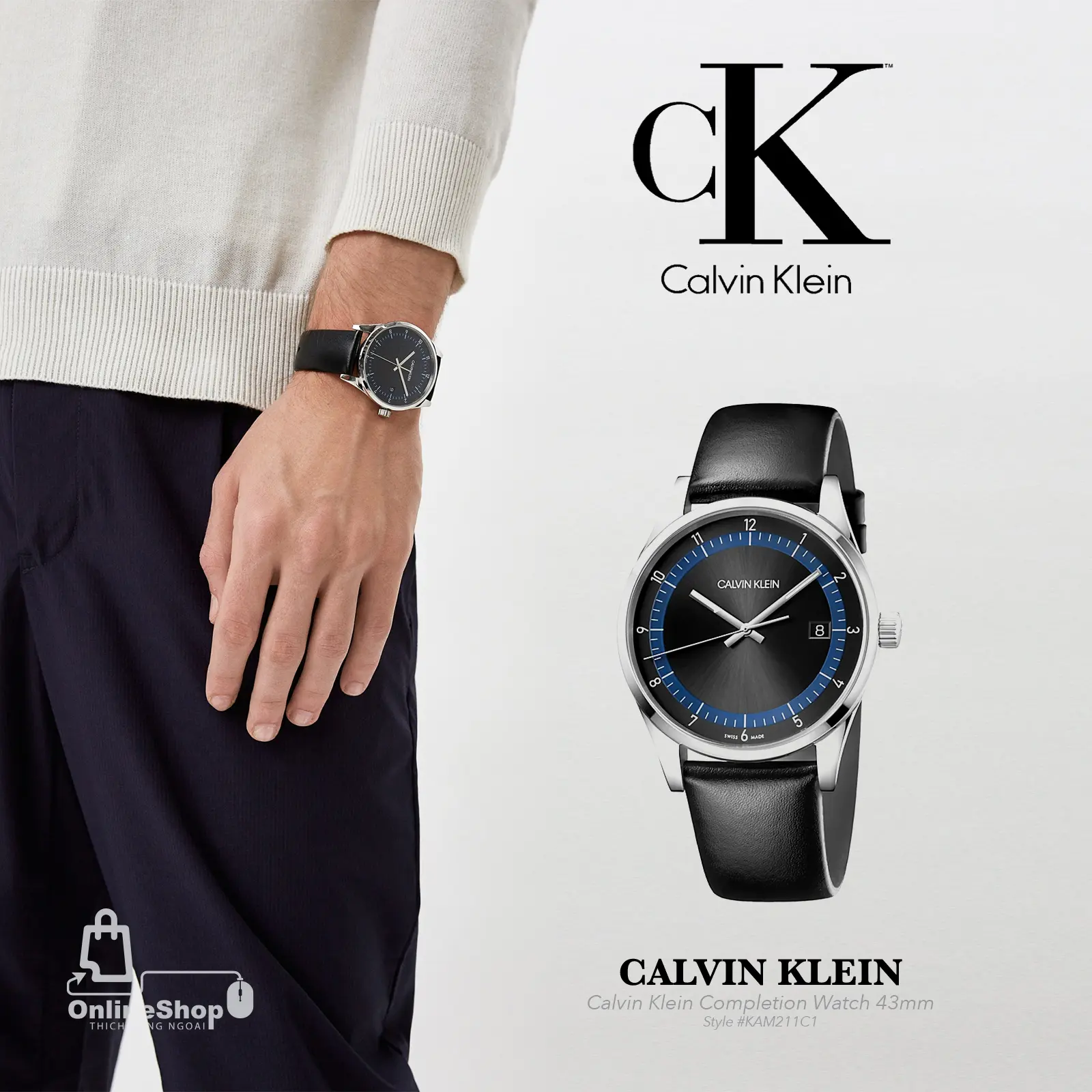 Đồng Hồ Nam Cao Cấp Calvin Klein Completion Watch 43mm | USA-hang-ngoai-nhap