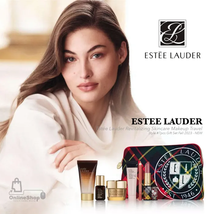 Bộ Mỹ Phẩm Chăm Sóc Da Mặt Estée Lauder Revitalizing Skincare Makeup Travel - 7pcs Gift Set Fall 2023 - NEW-hang-ngoai-nhap