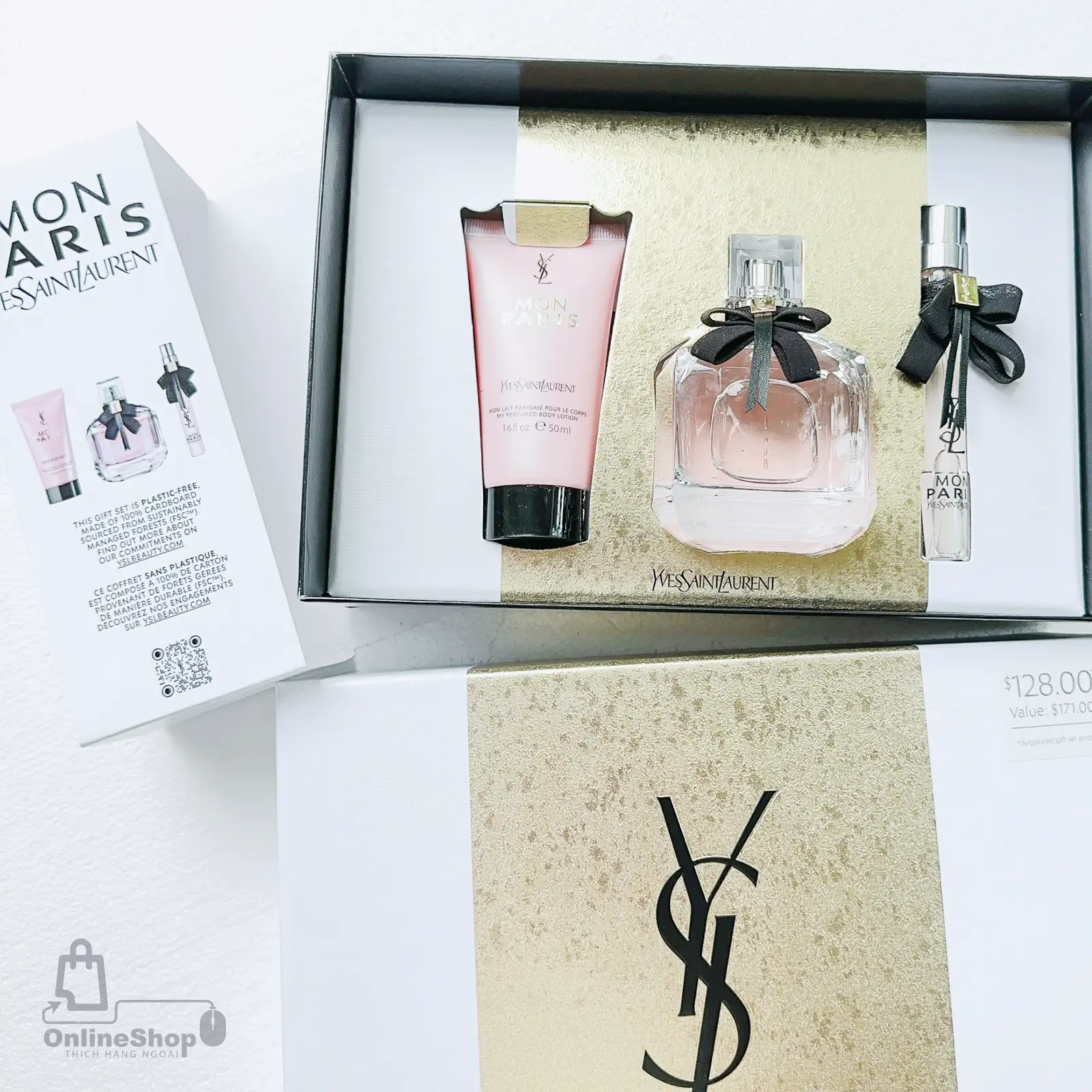 Bộ Nước Hoa Nữ Yves Saint Laurent YSL Mon Paris EDP Set 3 Món | PHÁP-hang-ngoai-nhap