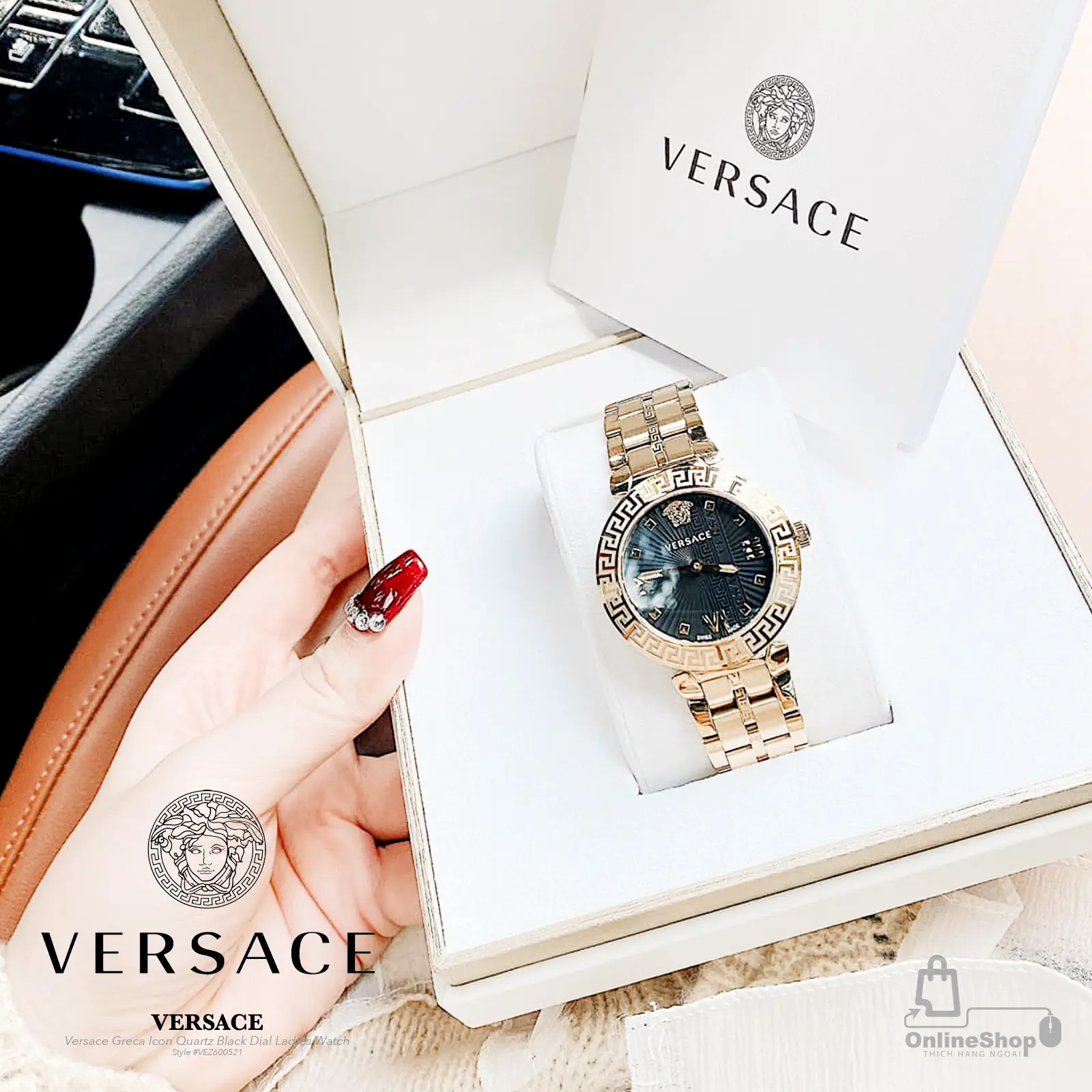 Đồng Hồ Nữ Versace Greca Icon Quartz Black Dial Ladies Watch VEZ600521 | Italy-hang-ngoai-nhap