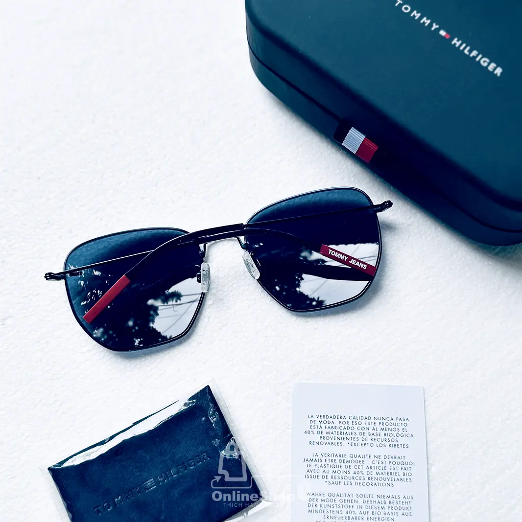 Quà tặng kính mát nam Tommy Hilfiger Men's Matte Blue Geometric Sunglasses - TJ0034FS-hang-ngoai-nhap