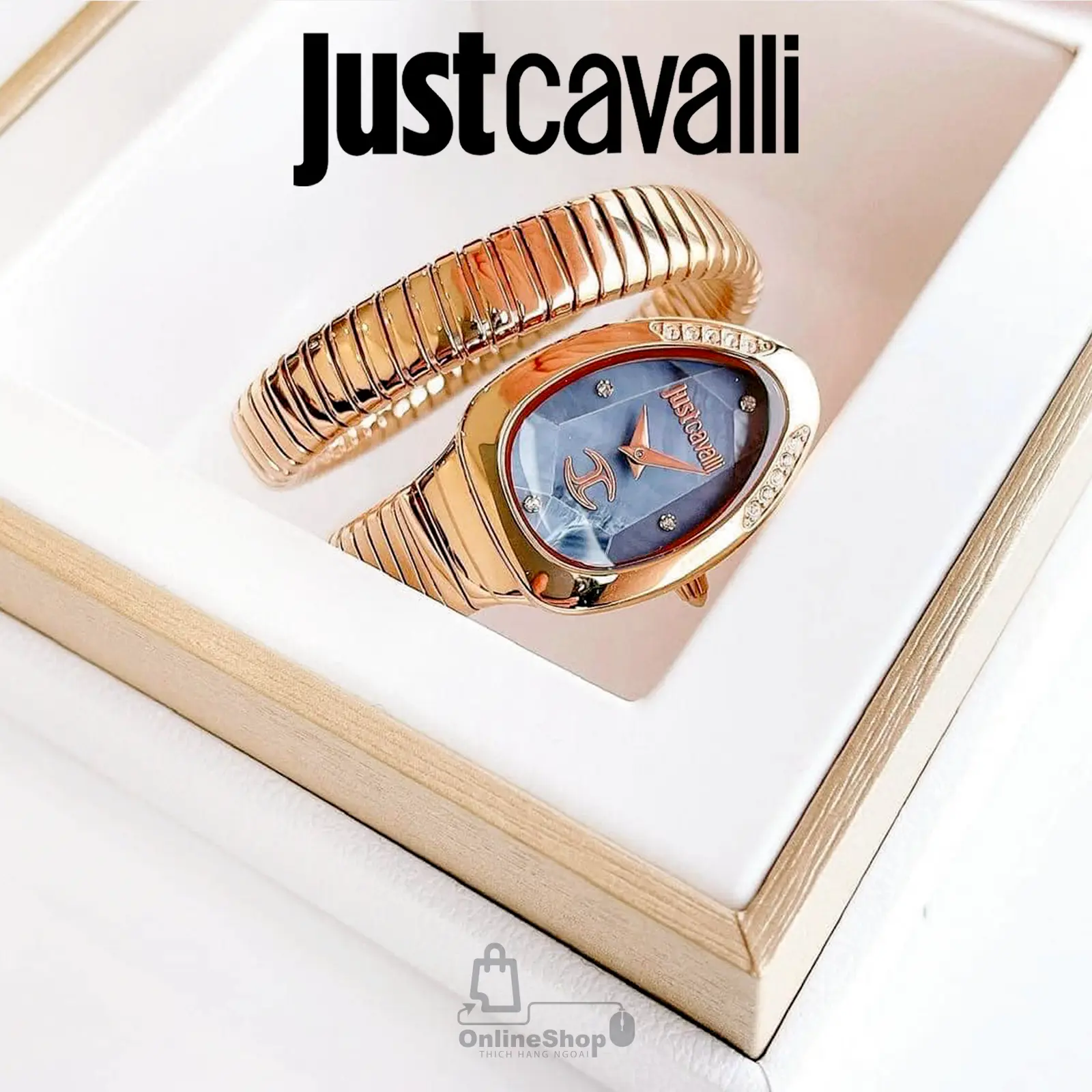 Đồng Hồ Nữ Đẹp Chính Hãng Just Cavalli Quartz JC1L229M0055 Signature Snake | Italy-hang-ngoai-nhap