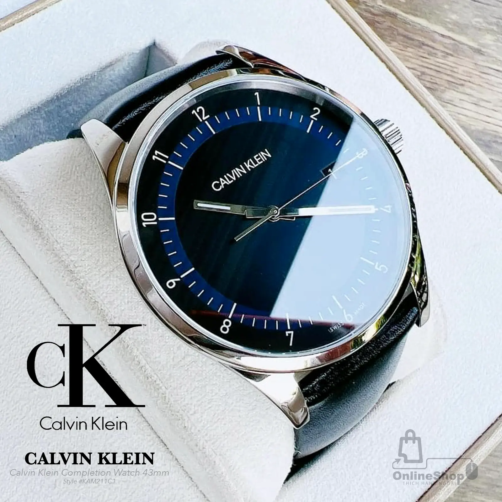 Đồng Hồ Nam Dây Da Calvin Klein Completion Watch 43mm | USA-hang-ngoai-nhap