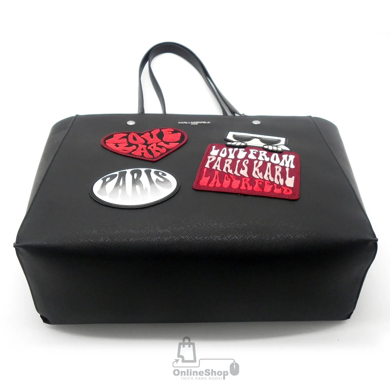 Túi Xách Thời Trang Cao Cấp Karl Lagerfeld Paris Large Shoulder Zipper Tote Bag Black NEW! | Pháp-thich-hang-ngoai
