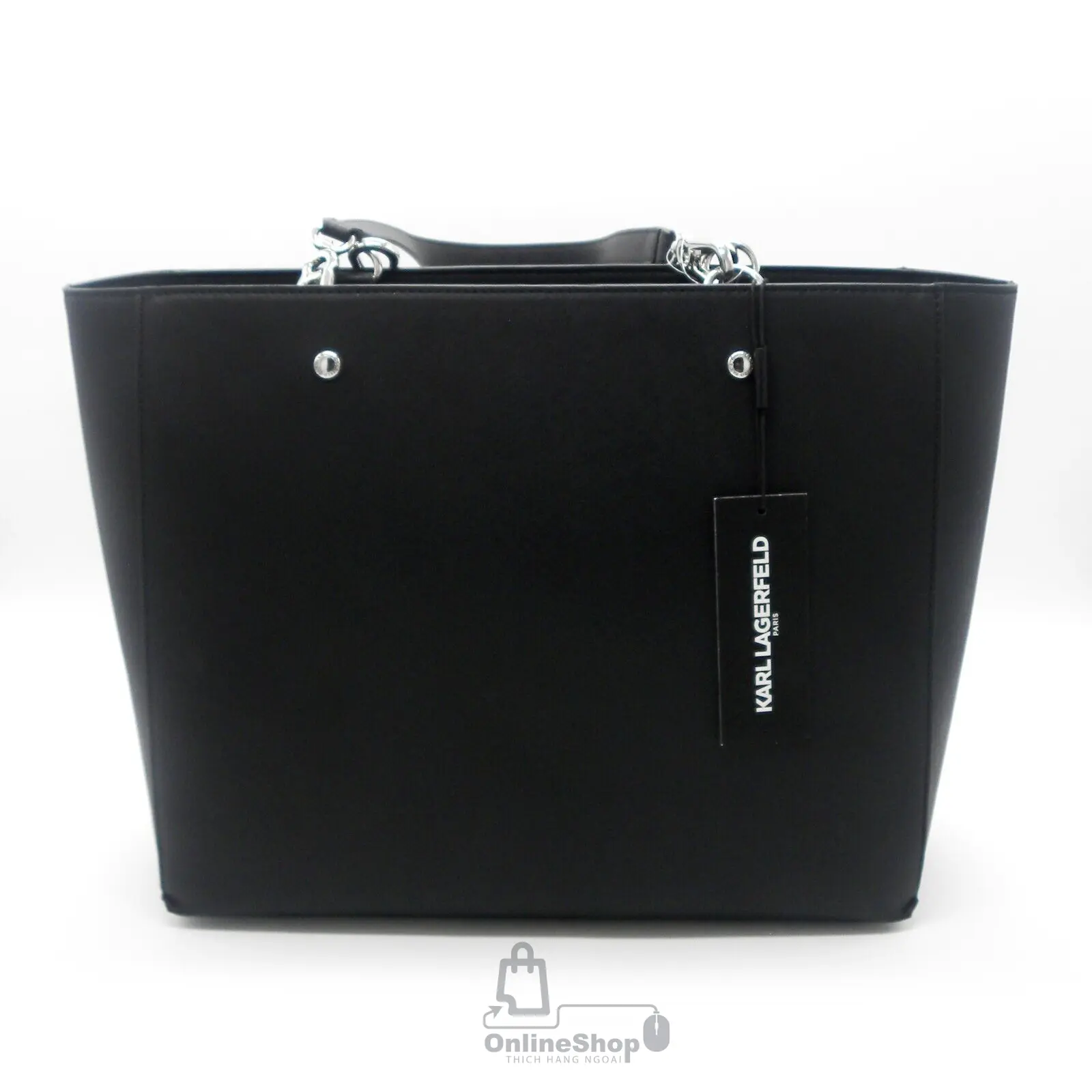 Túi Xách Thời Trang Hàng Hiệu Karl Lagerfeld Paris Large Shoulder Zipper Tote Bag Black NEW! | Pháp-thich-hang-ngoai