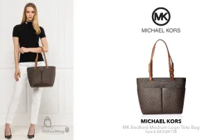 Túi Xách Nữ Hàng Ngoại Mới Michael Kors MK Bedford Medium Logo Tote Bag-30F2GBFT2B | USA-hang-ngoai-nhap