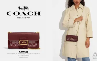 Review Túi Xách Thời Trang COACH MORGAN CROSSBODY IN SIGNATURE CHAMBRAY (GOLD/WINE MULTI)-thich-hang-ngoai