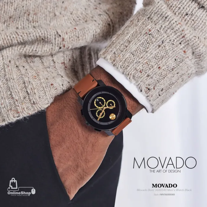 Đồng Hồ Nam Đẹp Movado Bold 3600540 Men's Watch Black-hang-ngoai