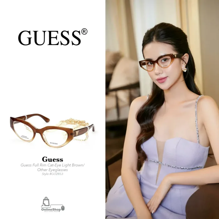 Kính Gọng Cận Đẹp Guess GU2853 Full Rim Cat-Eye Light Brown | USA-thich-hang-ngoai