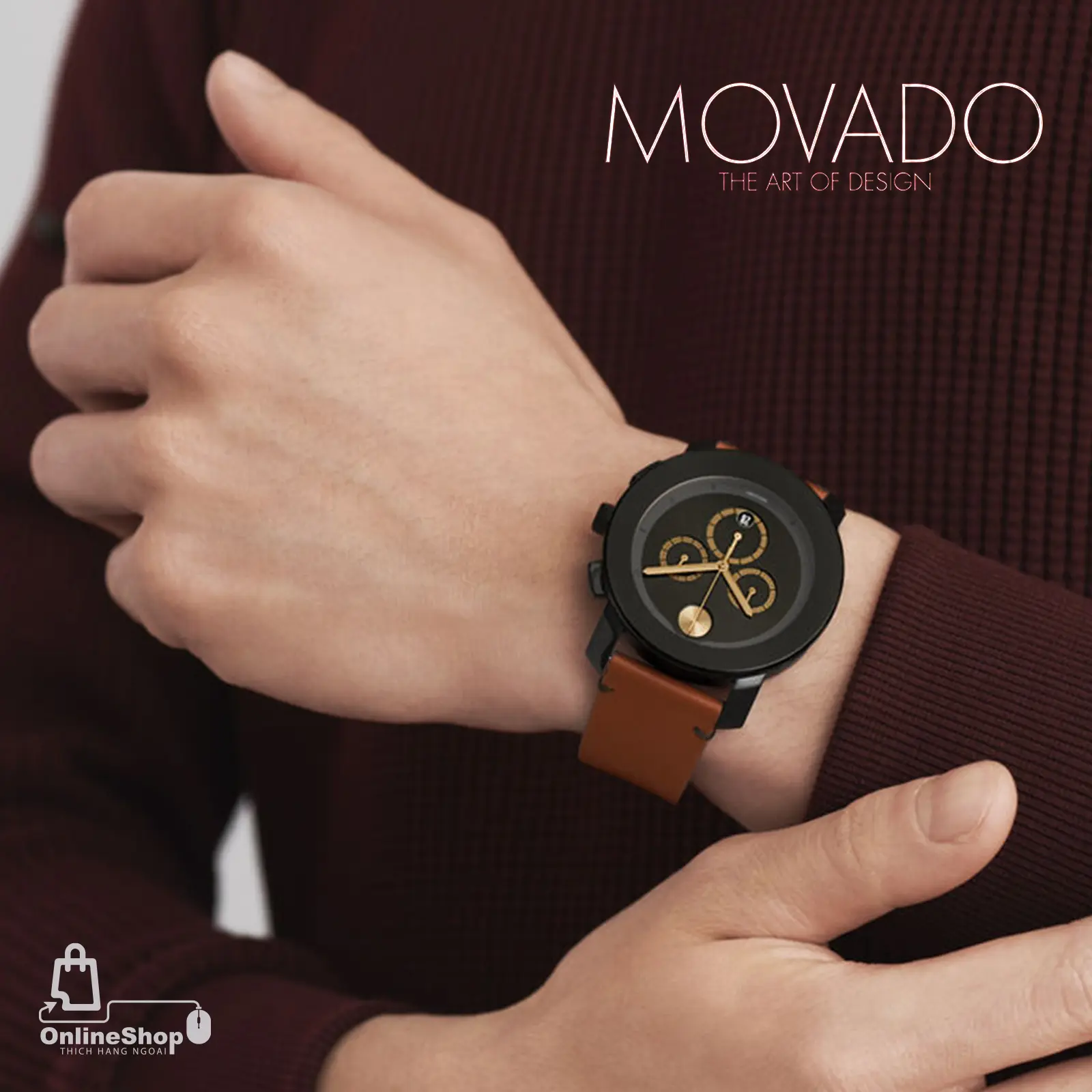 Đồng Hồ Nam Hàng Hiệu Movado Bold 3600540 Men's Watch Black-hang-ngoai