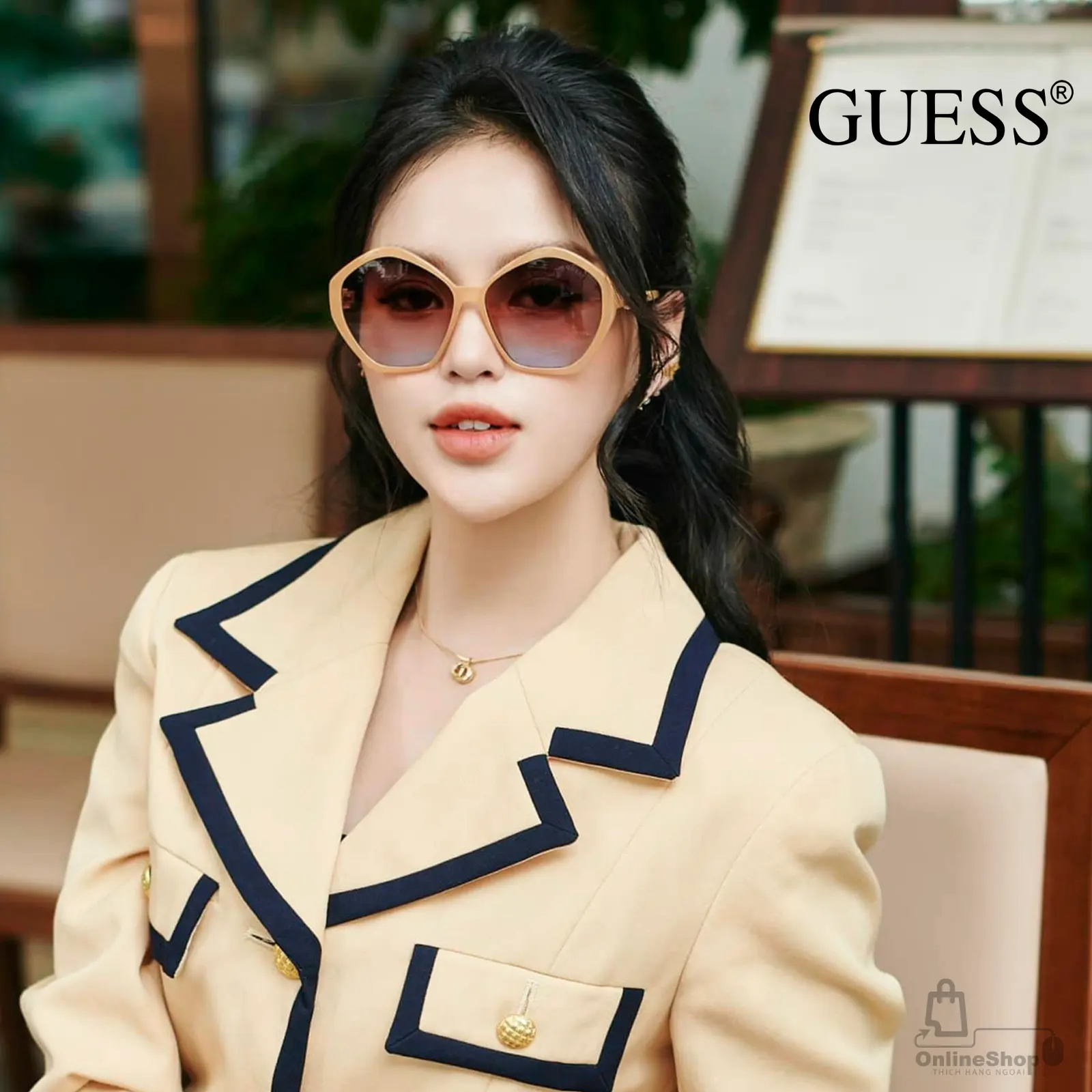 Guess GU7813-57F-58 Shiny Beige Sunglasses-New-xu-huong-thoi-trang